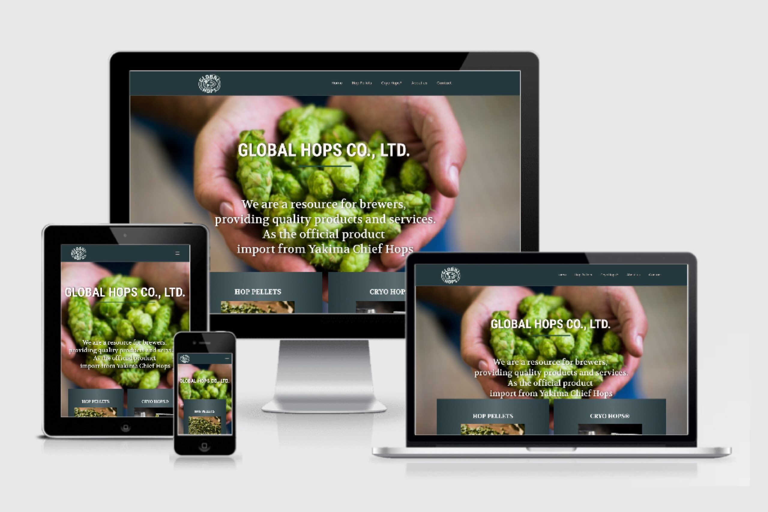 รับทำเว็บไซต์การนำเข้าและจัดจำหน่ายดอกฮอปส์