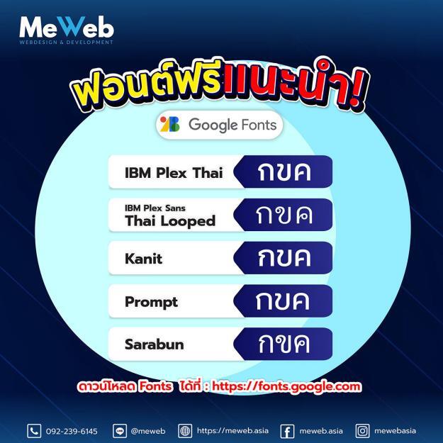 ฟอนต์ฟรีสุดฮิต ใน Google fonts