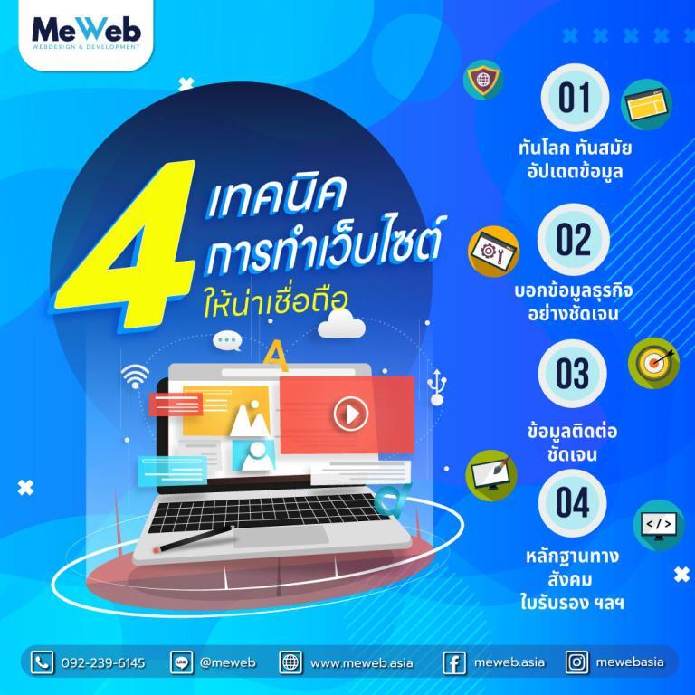 4 เทคนิคการทำเว็บไซต์ให้น่าเชื่อถือ 4 เทคนิคการทำเว็บไซต์ให้น่าเชื่อถือ