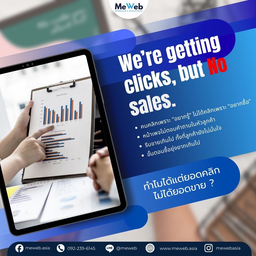 ทำไมมีแต่ยอดคลิก แต่ไม่มียอดขาย